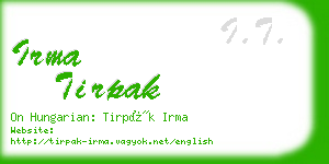 irma tirpak business card